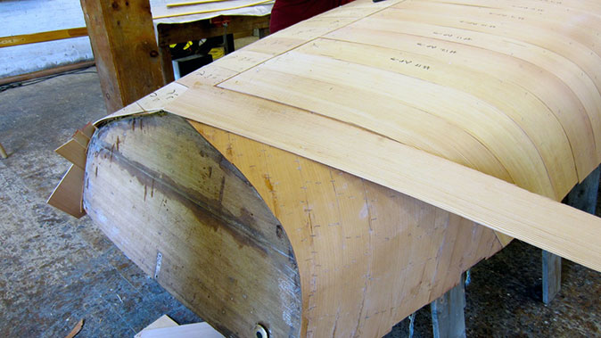 The second layer is a firmer wood.