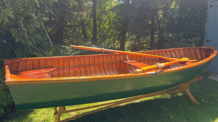 Classic Wooden Rowboat 12', on the hard starboard side view