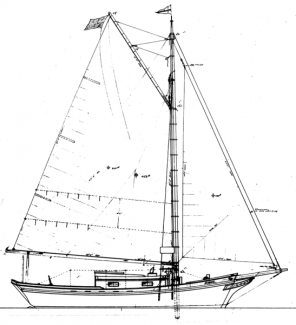 Auxiliary cruising sloop sail plan
