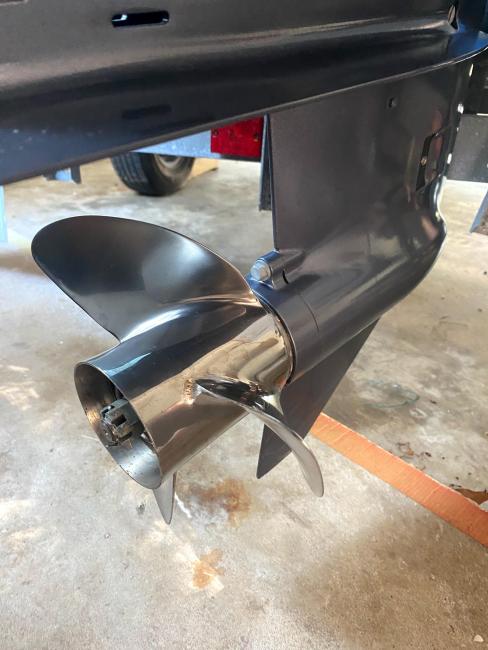 2018 Wooden Seaskiff, view of perpellar