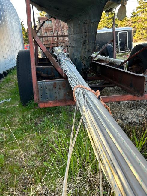 1964 Marconi-rigged 37' Wooden Sailboat, on trailer bottom view