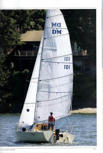 Didi Cruise Mini, undersail, stern port side view
