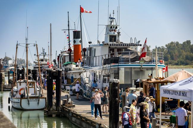 Visitors and boats at the 2023 Richmond Maritime Festival