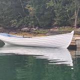 Wherry tied up. Overs Cove, Petit Manan, Maine.