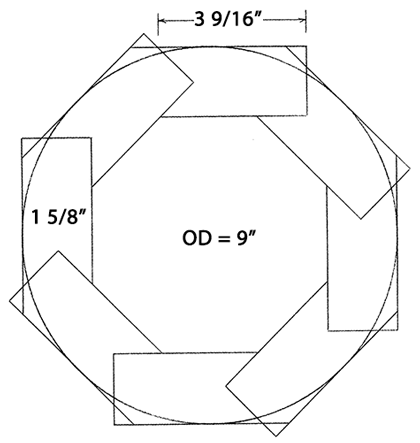 Octagonal/round mast section.