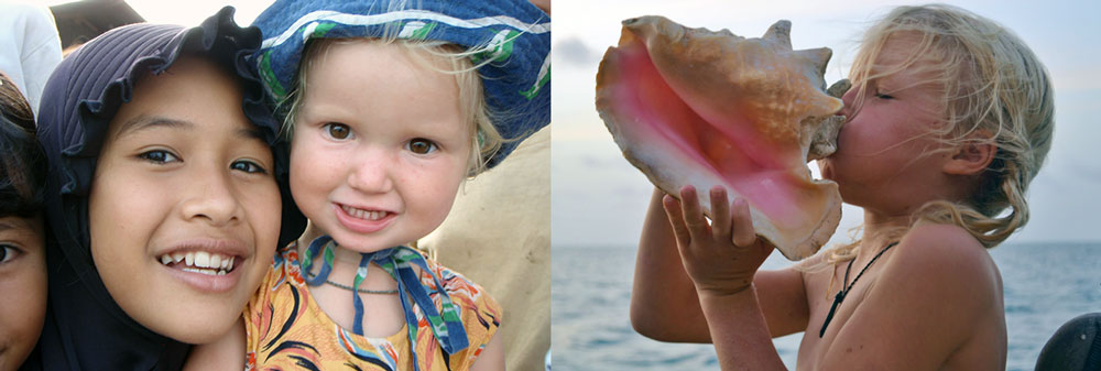 Solianna, a friend, and conch