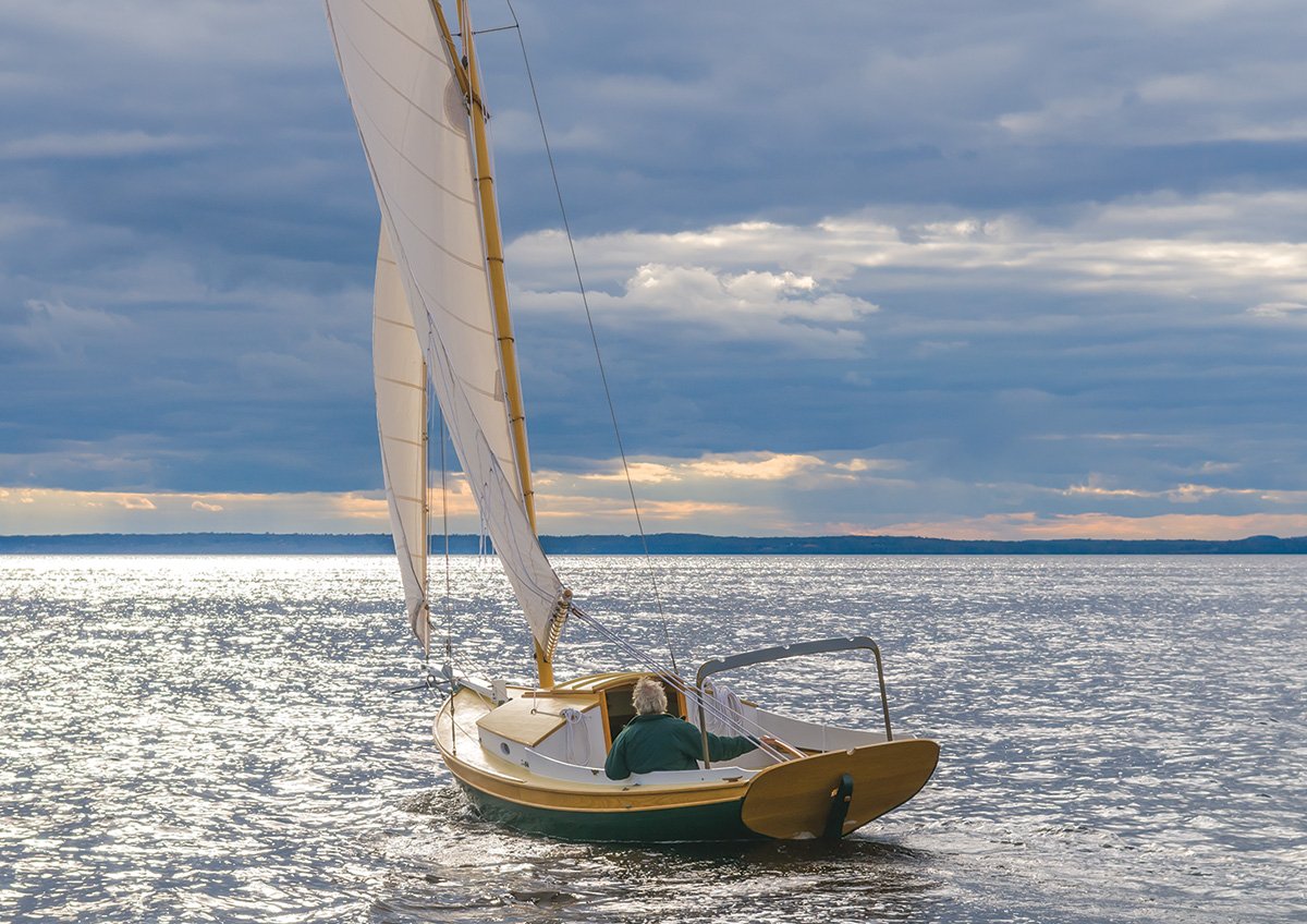 Benjamin Mendlowitz’s wonderful portrait of KATIE with Harry Bryan at the helm. 