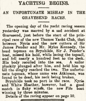 Clipping from the London Standard May 23, 1907, pg 7
