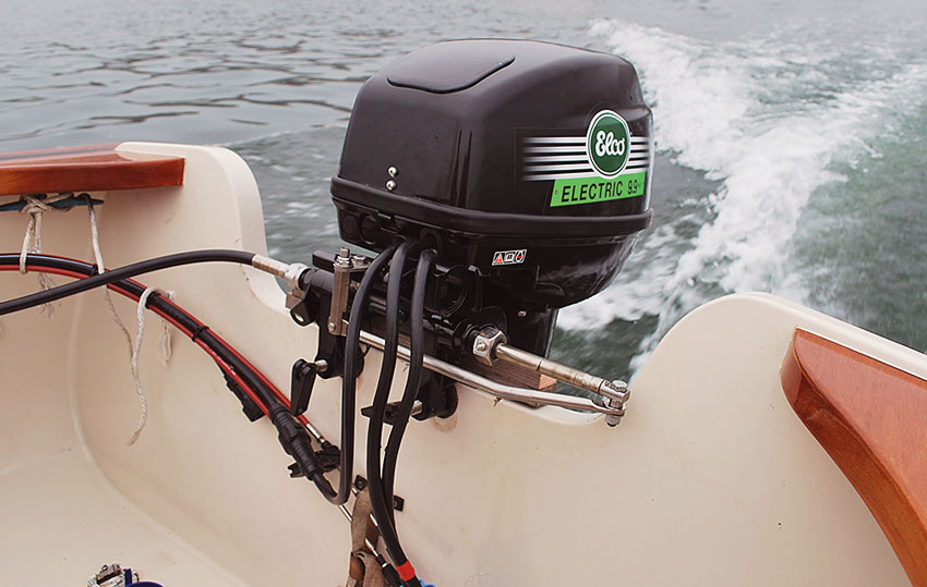 The Elco electric outboard motor.