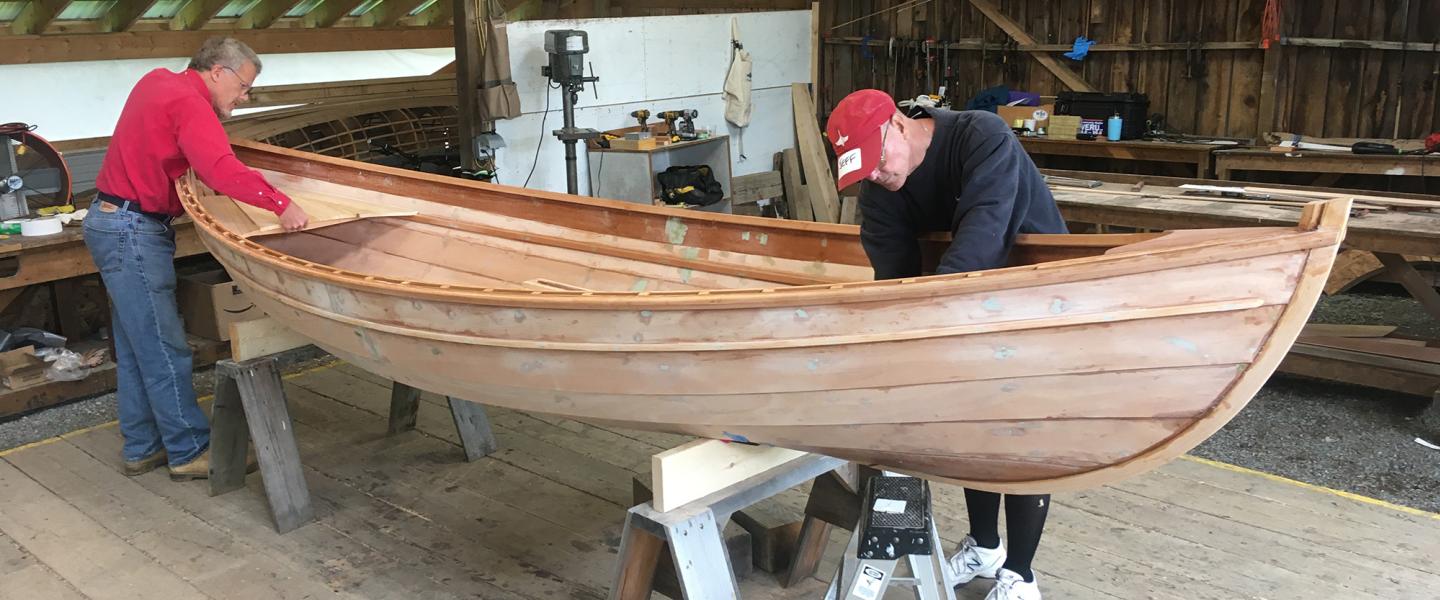 How to draw a small wooden boat