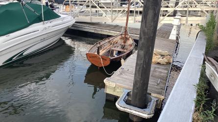 Catspaw tender, docked stern view