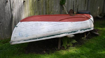 Boat near fence