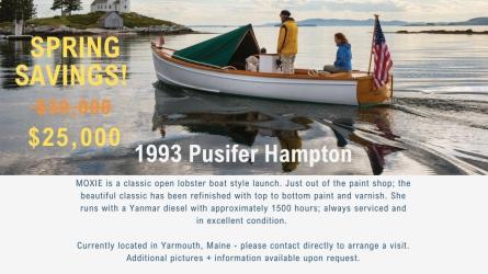 Pusifer Hampton Spring Savings Flyer Great Wooden Boats Available for Sale & Charter 