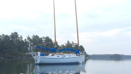 Herreshoff H-31 Cat Ketch sv/Dovetail, in water