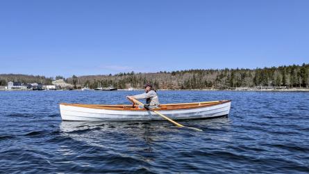 17' Cape Split Peapod and Trailex trailer, in water underrow 