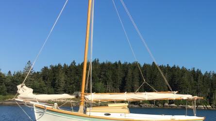 Harry Bryan Design "Katie" Sloop, in water port side view