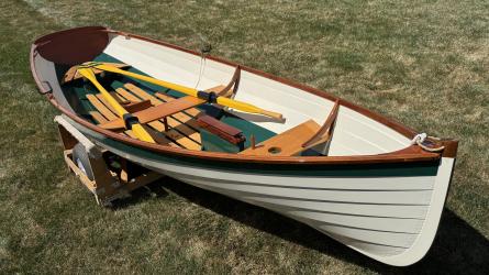 Acorn Skiff, on trailer, bow end starboard side