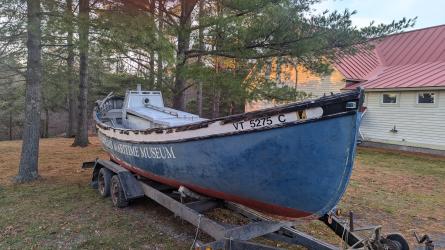 Mark ll Motor Whaleboat  For Free, on trailer starboard side view