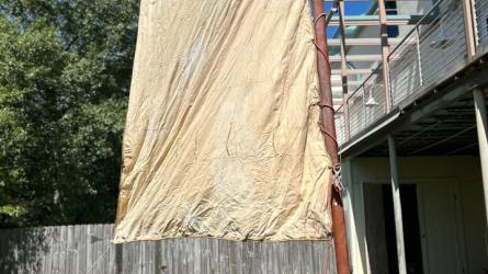 Pete Culler 14' "Good Little Skiff", on trailer starboard side view