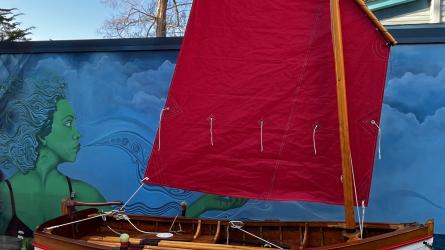 Classic Captain's Gig, on trailer sail up