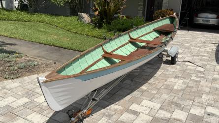 Three station double ender rowboat