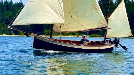 Gunter Yawl, Glued Lapstrake, 14’ On Deck, 22’ Overall, undersail