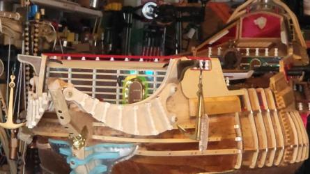 Wooden, Handcrafted 14 Feet Long RC Pirate Ship