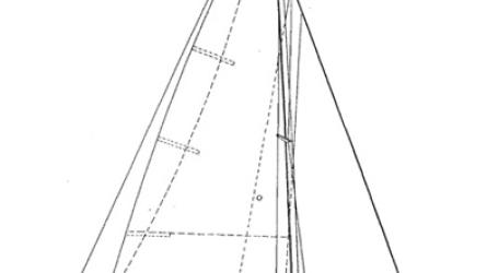Line drawing from plans, ALMIRA of Rhu, Euterpe 23' Sloop, Bruno Veronese