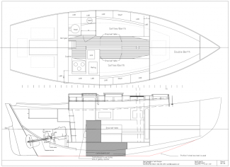 North Sea 29: wooden centerboard cruising cutter accommodation plan 