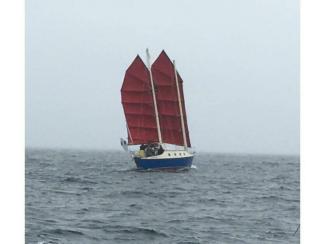  "Tip Toes," a 34' Benford Dory junk rig schooner (Badger)