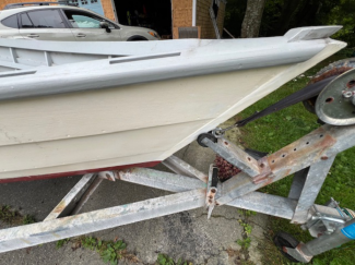 12 10 classic Lapstrake Skiff for sale, starboard bow view