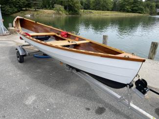 17' LOA Cape Split Peapod, on trailer 