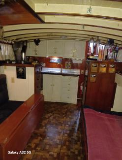 1929 44'  bridge deck cruiser, inside view kitchen area