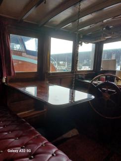 1929 44'  bridge deck cruiser, dining table inside