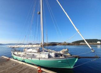 Atkin 30' Gaff-Cutter WindRose 1979, dockside