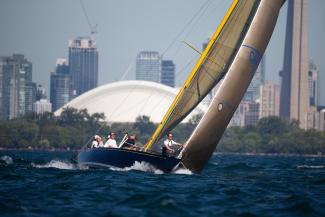 Classic Racing Sloop, under racing sail