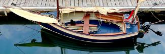 Gunter Yawl, Glued Lapstrake, 14’ On Deck, 22’ Overall, in water