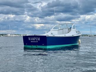 1967 Crosby Striper #86, in water stern view starboard side