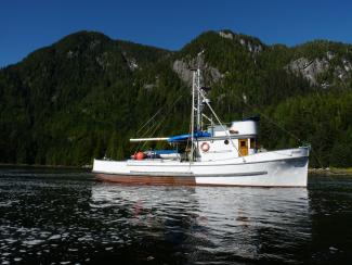 Classic 44' Tacoma Boatworks Trawler 1948, in water