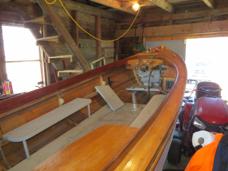 18' Handy Billy, inside, view of boat from stern, inside of boat