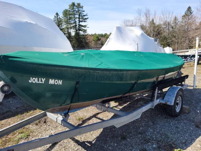 2014 Oughtred Caledonia Yawl 19', on trailer covered port side view