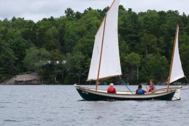2014 Oughtred Caledonia Yawl 19', in water, undersail port side view