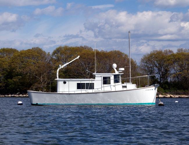 36' DEVLIN TRAWLER, 2012, in water- starboard side view
