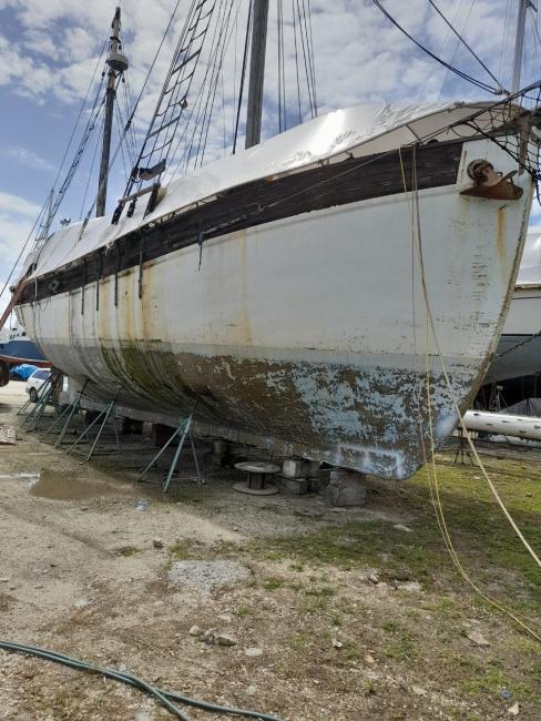 1928 Danish built 82’ Ketch “Pax Nostrum” Project, starboard bow view