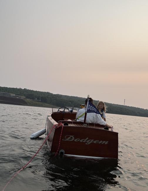 1934 Dodge Special Utility, in water stern view