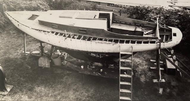 1938 Hinkley Islander Sparkman & Stephen’s design, boat view from above