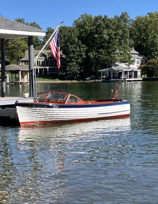 1959 Lyman, docked port side view