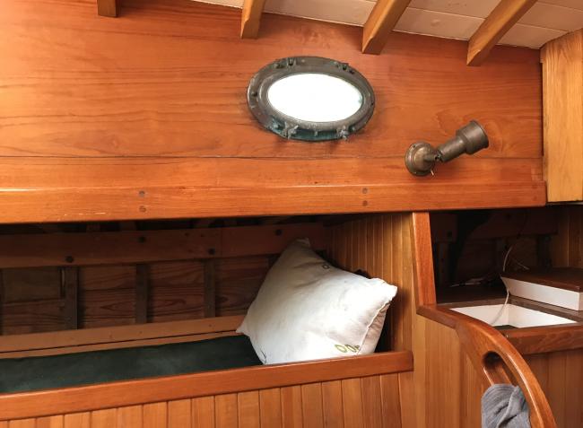 1990 Lyle Hess Cutter, inside bunk view 2