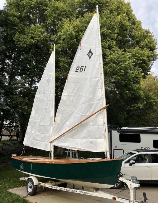 2012 Core Sound 17 Cat Ketch, on trailer starboard side view