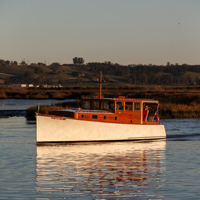 1929 Stephens Cruiser, in water port side view